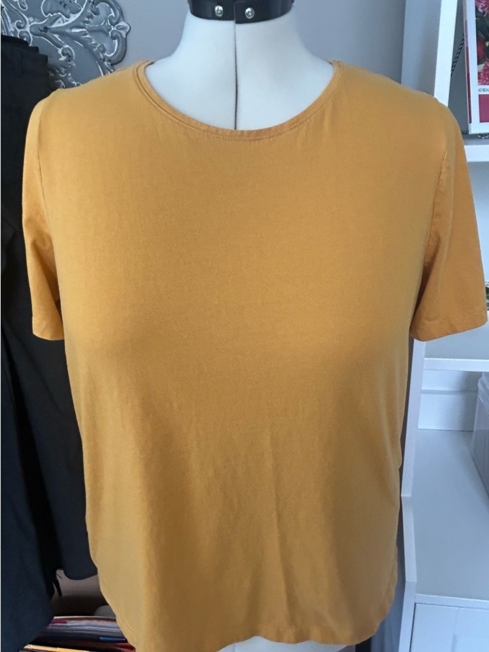 CJ Banks Mustard Short-Sleeve Crewneck Tee